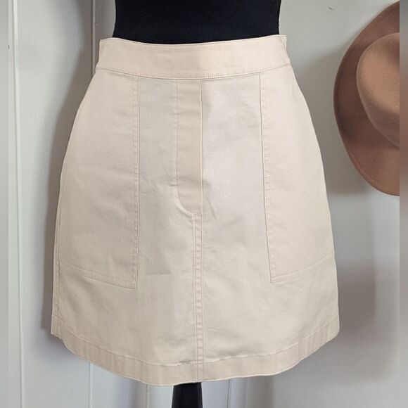 Theory Classic Chino Pocket Skirt SM Quiet Luxury Light Academia Preppy Chic - Picture 3 of 13